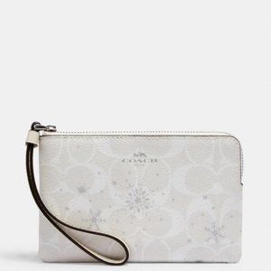 Coach Corner Zip Wristlet with Snowflake